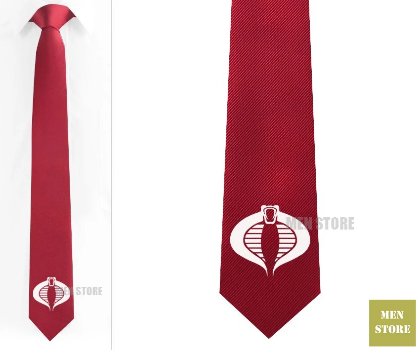 G.I. Joe Cobra символ Мужской Жаккардовый тканый тонкий узкий 2," галстук 6 см Галстук Свадебная вечеринка галстук для жениха запонки LK067M