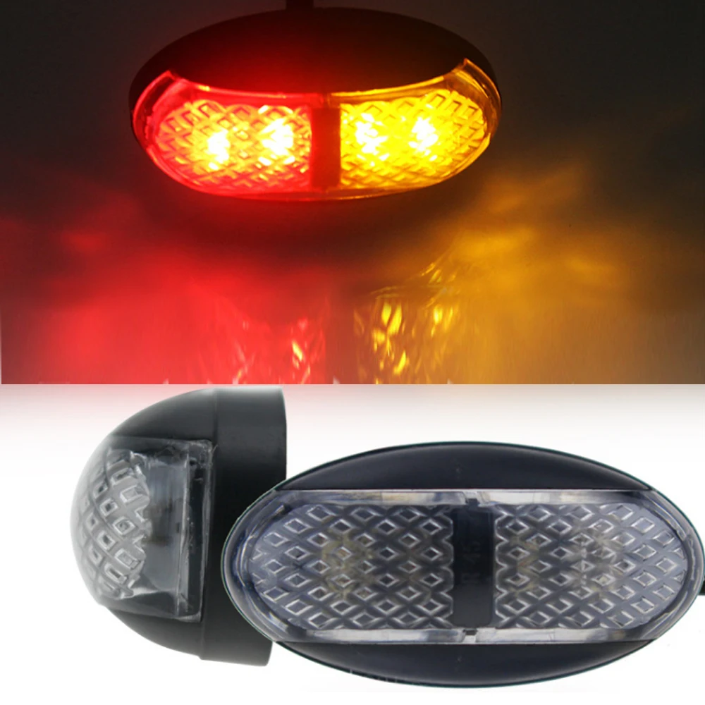 10 Pcs LED Red Amber Side Marker Light Clearance Lamp 12V Car Truck