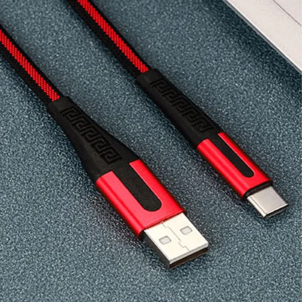 Кабель USB C для быстрой зарядки 5 в 2 а кабель для передачи данных типа C для Xiaomi huawei samsung нейлоновый плоский плетеный провод Быстрая зарядка usb type-C - Цвет: Red