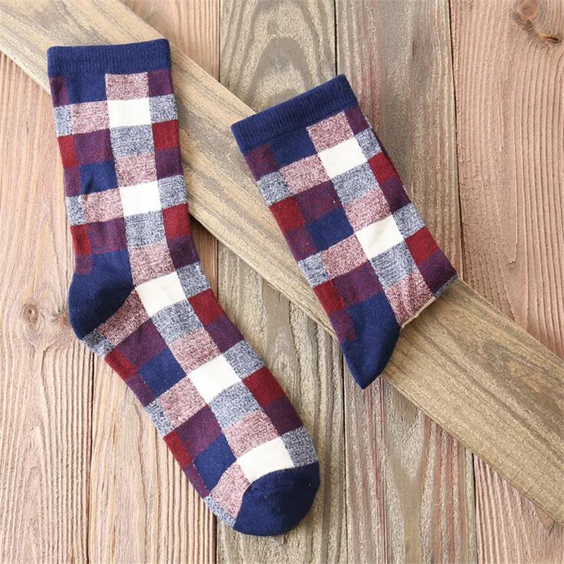 1 пара мужские хлопковые носки в клетку на осень/зиму|cotton men socks|fashion socksmens fashion socks |