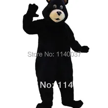 Талисман хорошего качества черный маскот медведь костюм Взрослый размер черный медведь наряд костюм кунг-фу панды с мини-вентилятором и шлемом