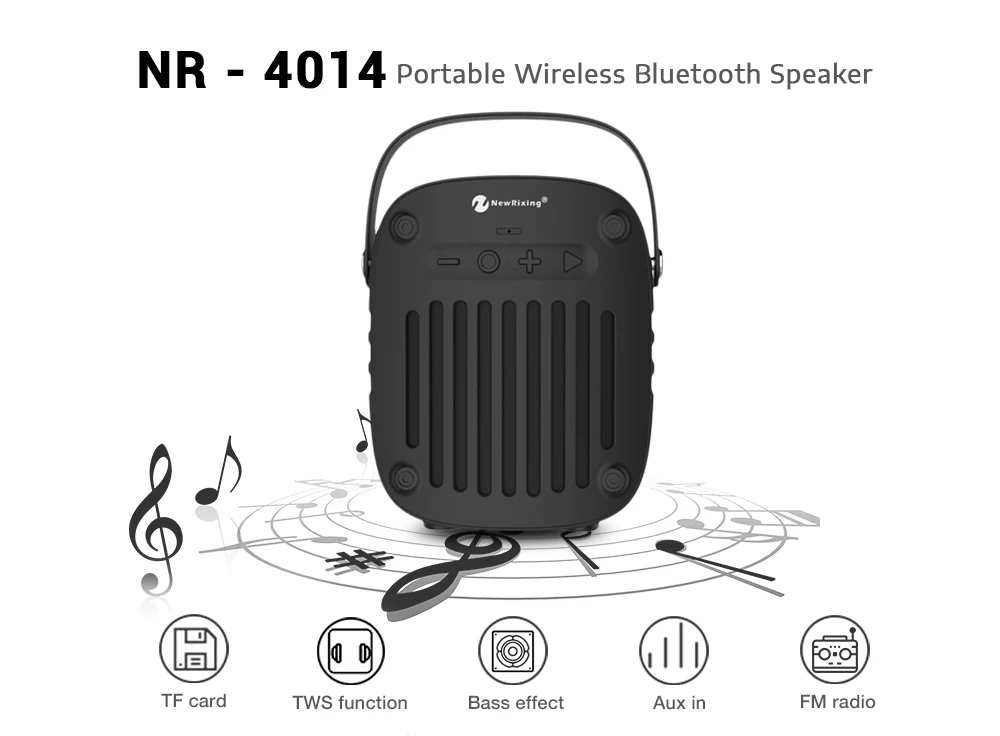 NewRixing NR-4014 Беспроводной Bluetooth портативный Стереодинамик мини Динамик MP3 плеер Поддержка наушники-вкладыши TWS с Функция