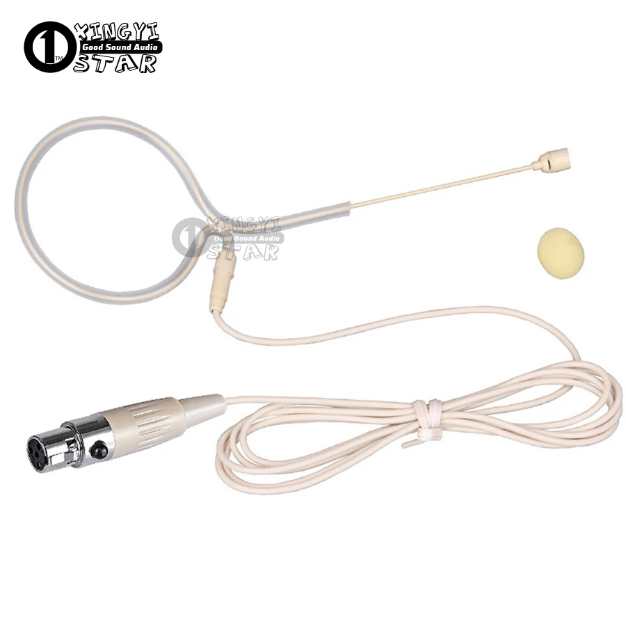 

Mini XLR 4 Pin TA4F Plug Beige Single Earhook Condenser Microphone Headset Mic For SHURE Karaoke Wireless BodyPack Transmitter