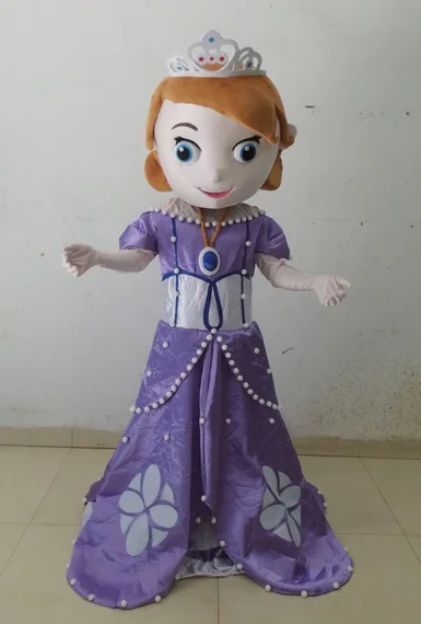 

Adult Sofia Mascot Costume Princess Cartoon Suit Sophia Dress Free shipping