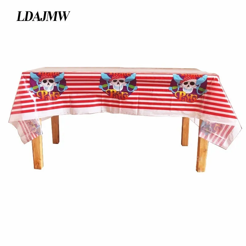 

LDAJMW Children's Birthday Party Tablecloth Pirate Disposable PE Plastic Tablecloth Party Halloween Pumpkin Head 180x108cm
