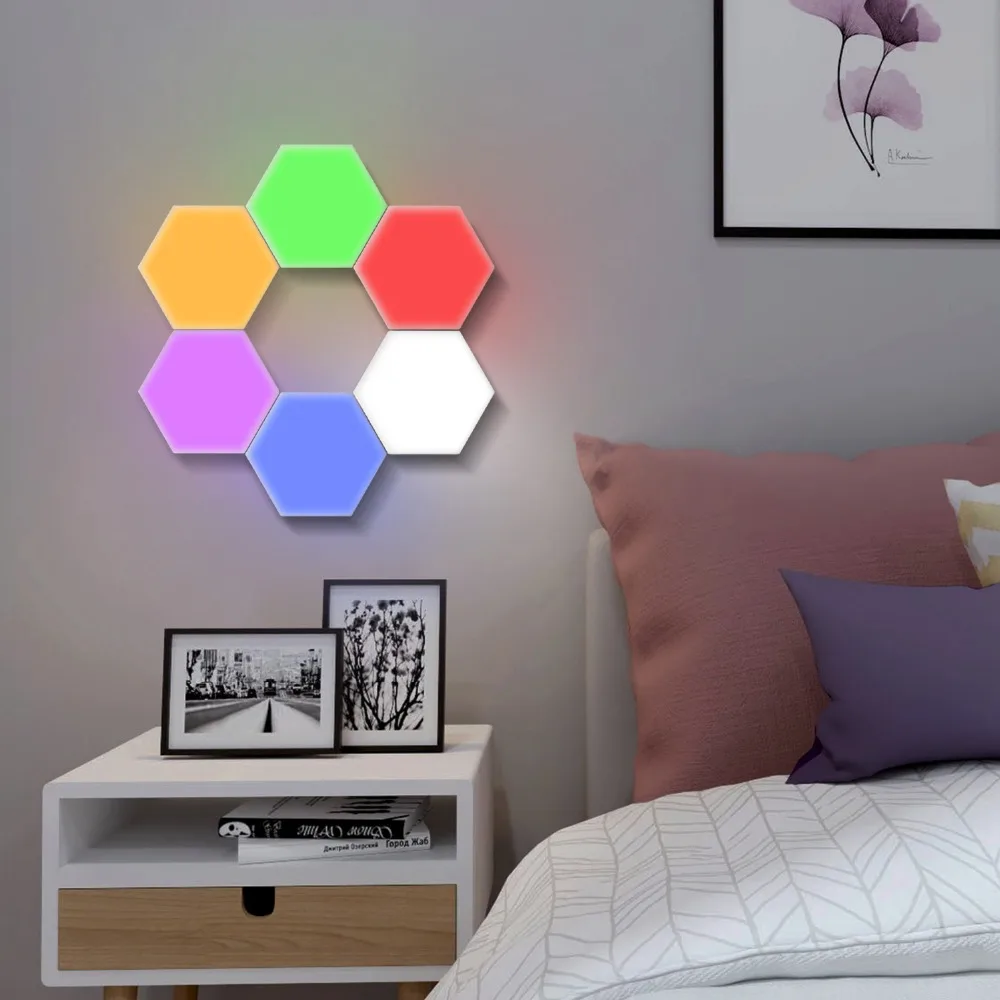  Colorful Quantum Lamp Led Hexagonal Lamps Modular Touch Sensitive Night Light Magnetic Hexagons Cre - 33052515959
