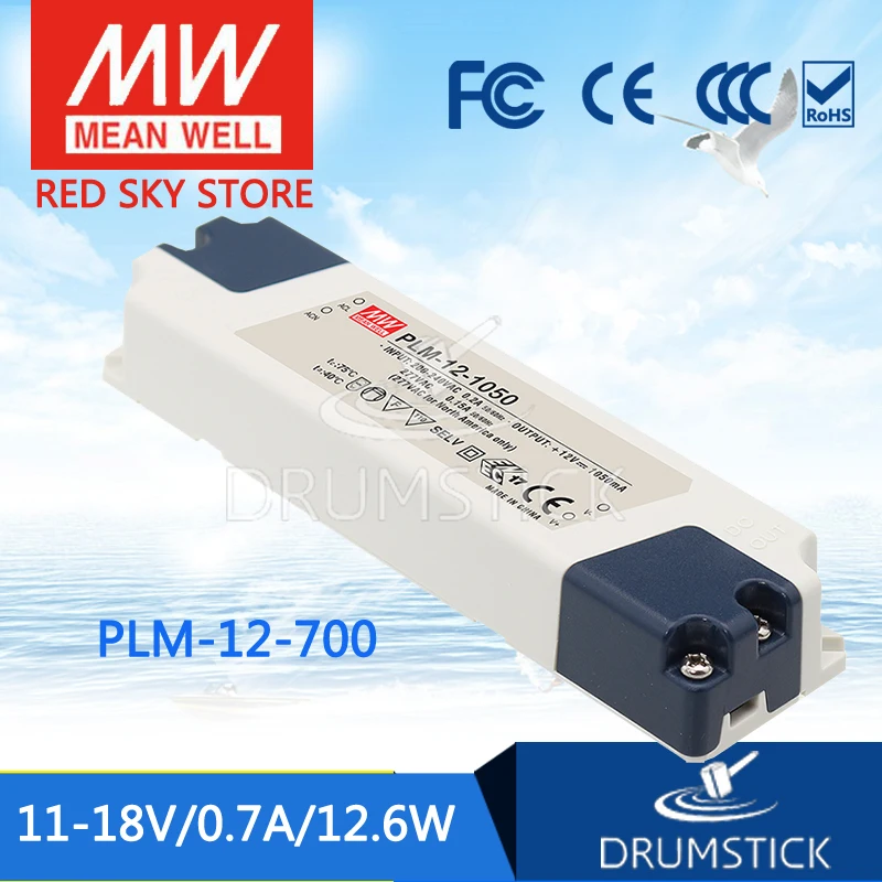 

Advantages MEAN WELL PLM-12-700 18V 0.7A meanwell PLM-12 18V 12.6W Single Output LED Switching Power Supply