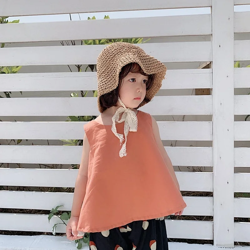 

Girls clothes Summer Two Thin New Fashion kids clothes Baby vest Lantern Trousers cotton 1-6 Y children clothes