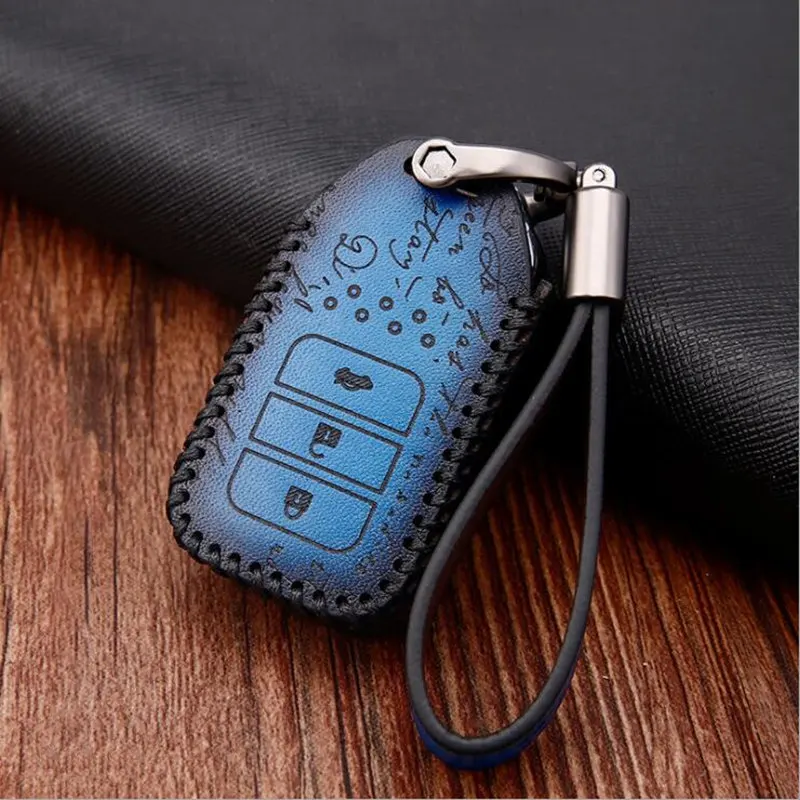 

New Genuine Leather Car Remote Key Case Cover For Honda Civic 2017 2018 Accord Pilot City C-RV Odyssey XRV Vezel CRIDER Spirior