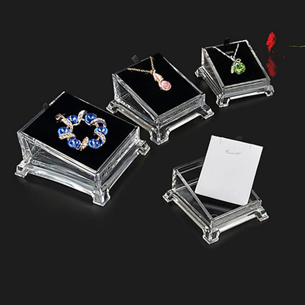 

Acrylic Clear Jewelry Necklace Chain Pendant Earring Display Holder Stand Tray