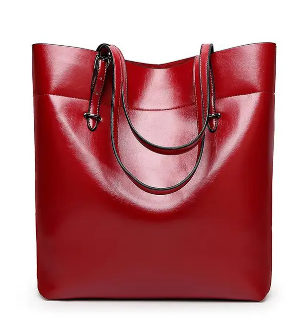 Genuine leather bag ladies shoulder bag big size bags handbags women