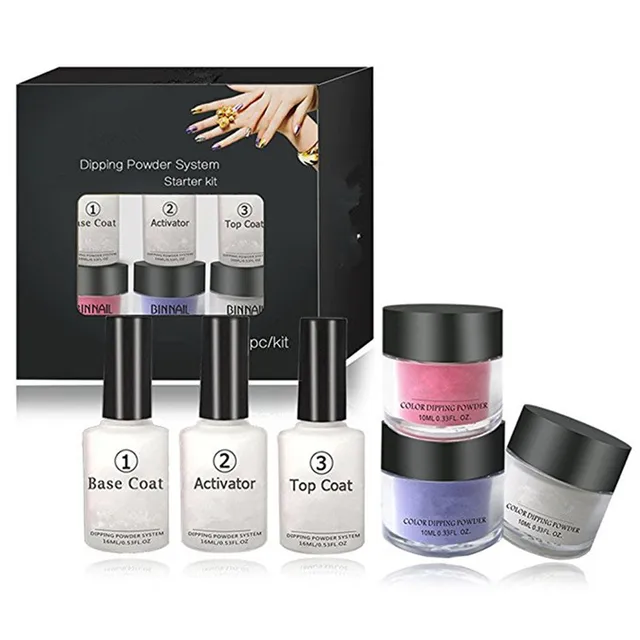 6in1 Dipping Powder top base coat Activator kit Dip System No UV Light