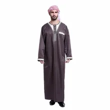 2017 Spring Muslim Islamic Clothing for men Arabia abaya plus size dubai Men’s Kaftan long sleeves Jubba 4 colors