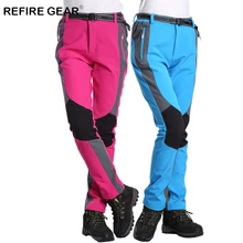 ReFire Шестерни Водонепроницаемый отдых флис брюки Для женщин ветрозащитный быстросохнущая лоскутное Пеший Туризм брюки женские открытые Лыжный Спорт брюк