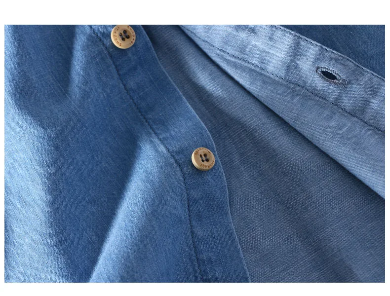 Schinteon Летняя мужская хлопковая рубашка с коротким рукавом тонкая Повседневная джинсовая Удобная рубашка с двумя передними карманами