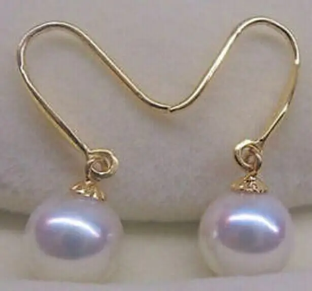 

charming a pair of AAA 10-11MM SOUTH SEA WHITE PEARL EARRING 14K