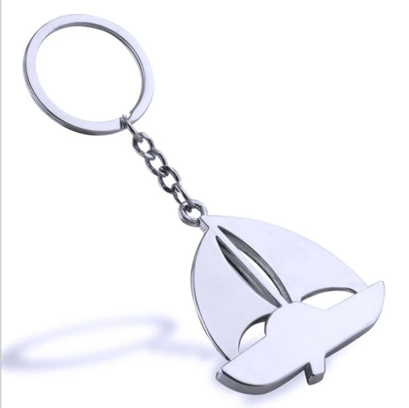cheap Custom engrave New arrival Novelty Souvenir Metal sail or house Key Chain Creative Gifts Keychain Key Ring Trinket