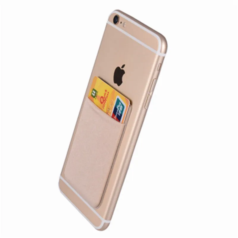 

MYCKET Elastic Lycra Cell Phone Wallet Case Credit ID Card Holder Pocket Stick On 3M Adhesive Black/Gray/Pink/Green/Blue/Brown