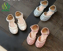 Girls Heel Shoes Autumn Bowtie Sandals 2016 New Children Shoes High Heels Princess Bow Sweet Sandals Beaded Shoes For Girls