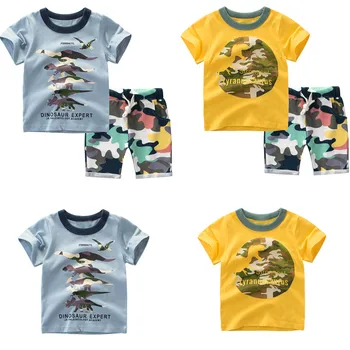 

Boys Cotton Clothes Toddler Boys The Little Monster Truck Tee and Shorts Set 18M-6Y Vetement Enfant Garcon Boys Summer Clothing