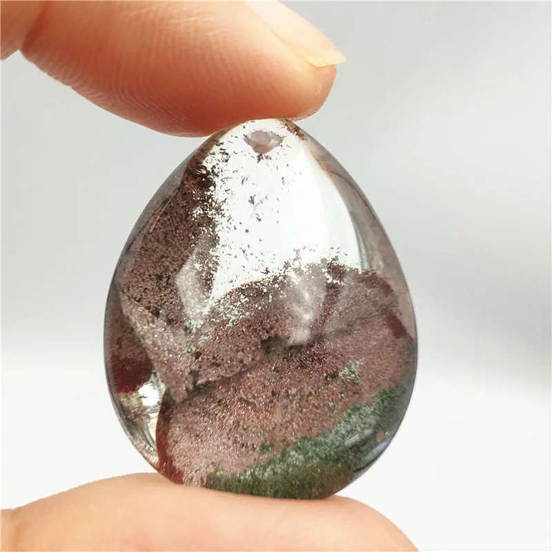 

Necklace Pendant Natural Green Phantom Gemstone Jewelry 38x23x15mm Women Man Ghost Garden Water Drop Anniversary Lucky AAAA