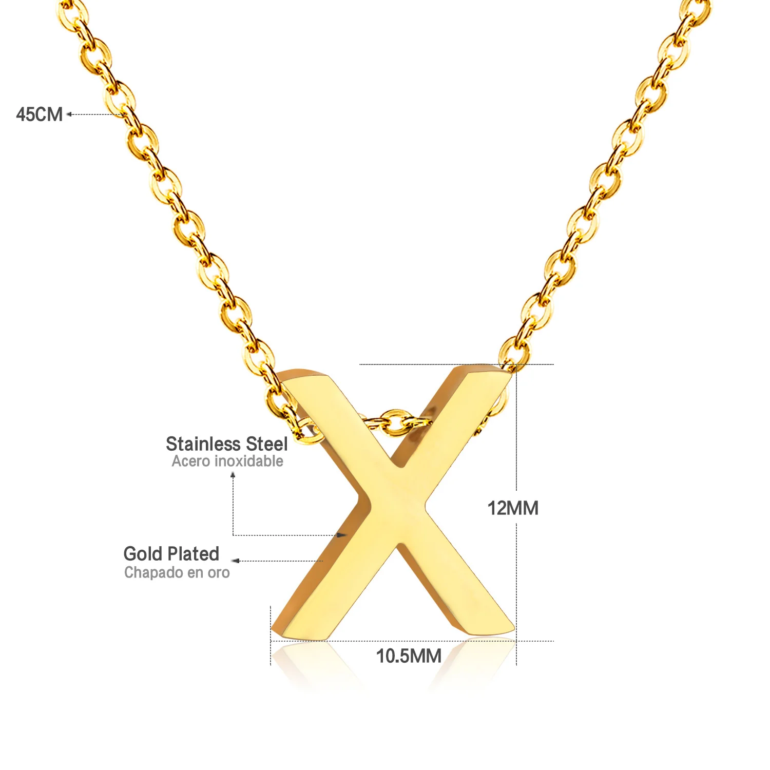 LUXUSTTEL женское классическое ожерелье с буквами алфавита a-z форма кулон ожерелье из нержавеющей стали письмо ожерелье золото/серебро