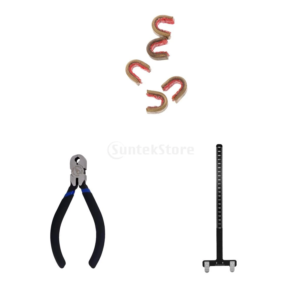 Archery Nocking Buckle Pliers + 5pcs Bow String Nock Set + T Bow Square