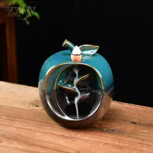 1 шт. яблоко курильница для благовоний горелка водопад курильница Oud ладан конусные палочки держатель Декор для дома Керамическая ладан ароматические свечи держатель