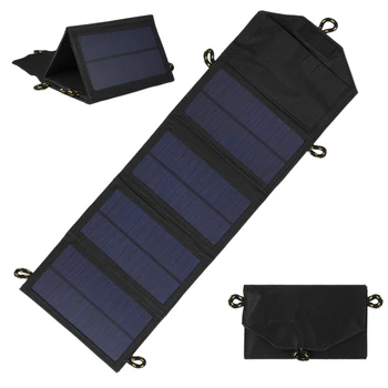 

7W Outdoor Collapsible Solar Charger Portable Solar Panel Waterproof Usb Output Power Pack Suitable For Outdoor Mobile Phone T