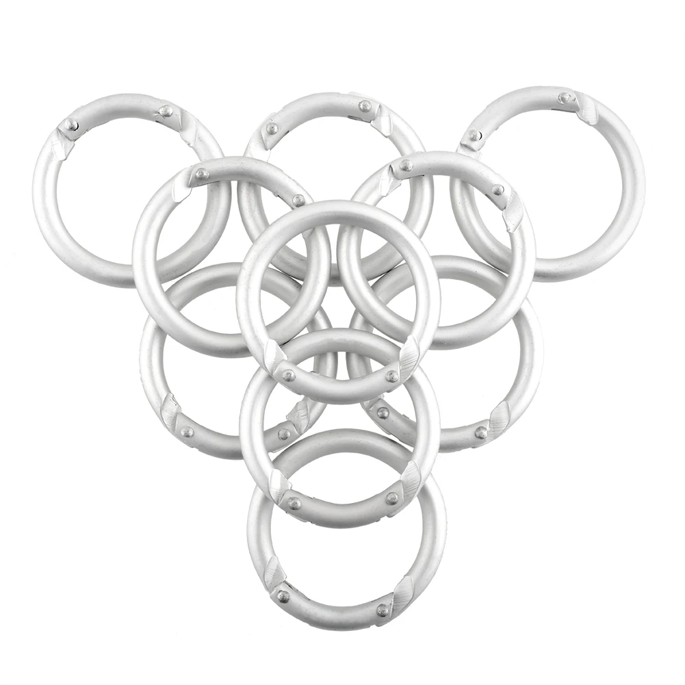 

10Pcs Silver Circle Round Carabiner Camping Spring Snap Clip Hook Keychain Camping Climbing Hiking Outdoor Useful