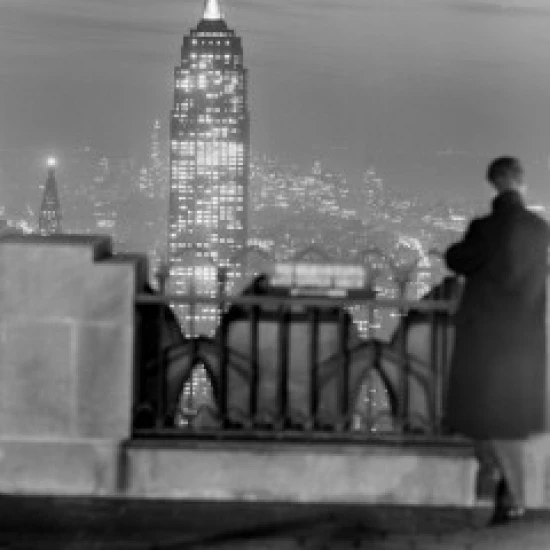 USA New York State New York City View of Manhattan at sunset Empire State Building in foreground Print (18 x (18 x 24)