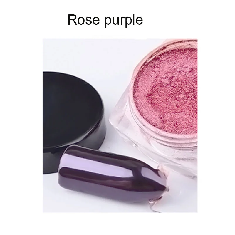 Nail art glitter powder mirror effect rose gold purple chrome dust pigment DIY nail polish nail powder MZ037 - Цвет: rose purple