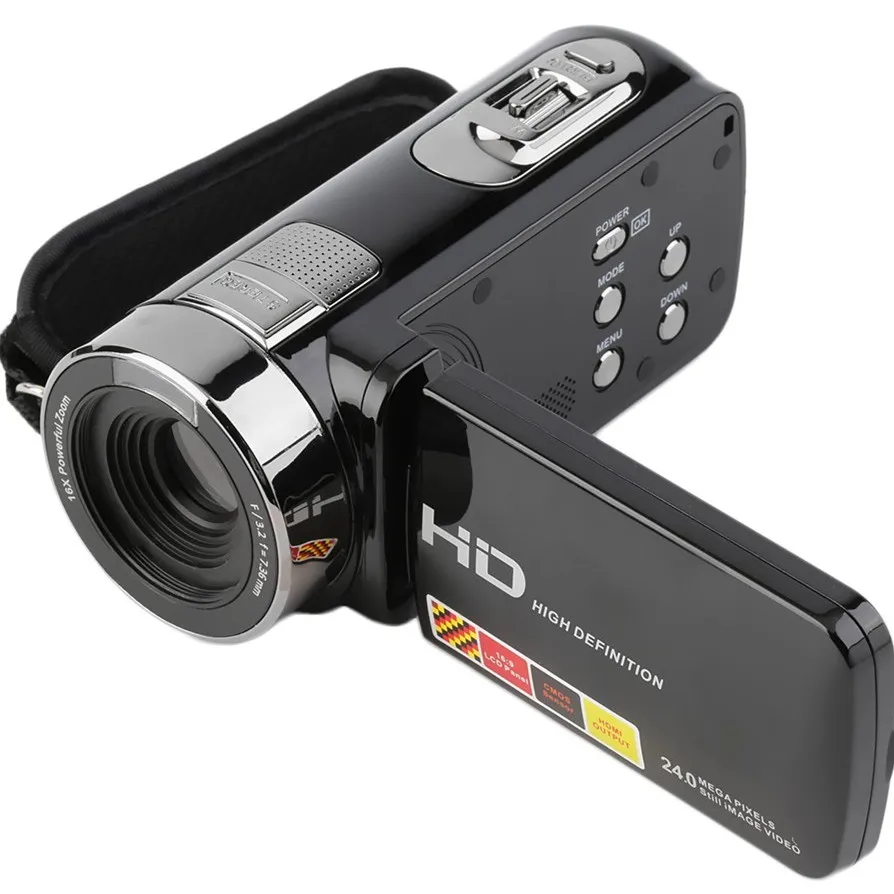 

3.0 Inch 1080P 16X Zoom 24MP Portable 270 Degree Rotatable Digital Video Camera Camcorder DV 2017 New Arrival HDX301