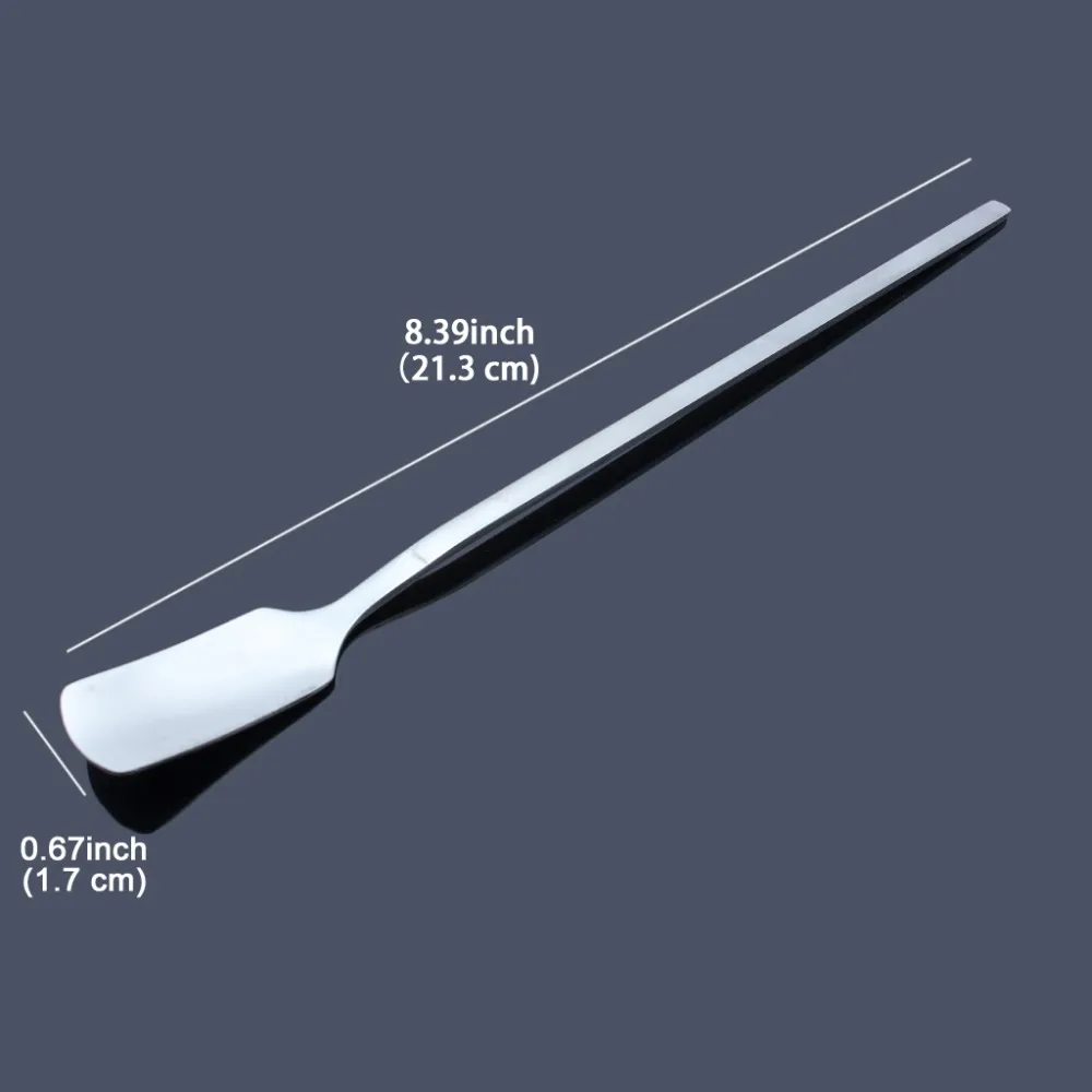 Stainless Steel Mixing Spoons Long Ice Scoops Polishing Dessert Coffee Tea Spoons (5)
