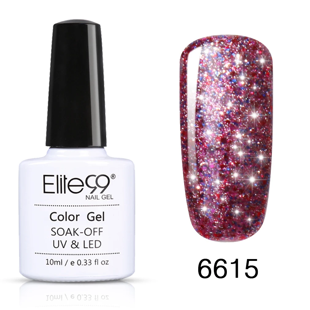 Elite99 10 мл Звездный Гель-лак для ногтей Супер Bling Soak Off UV лампа Гель-лак Блеск Гель-лак маникюр лак для ногтей - Цвет: 6615