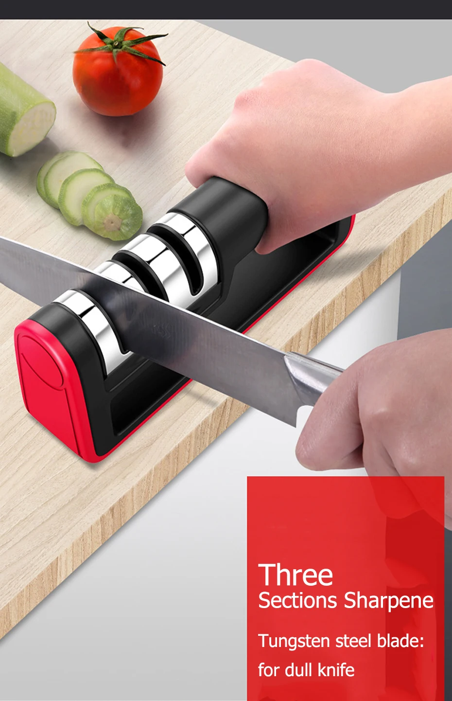 Stainless Steel Professional Knife Sharpener With Diamond Sharpening Stone