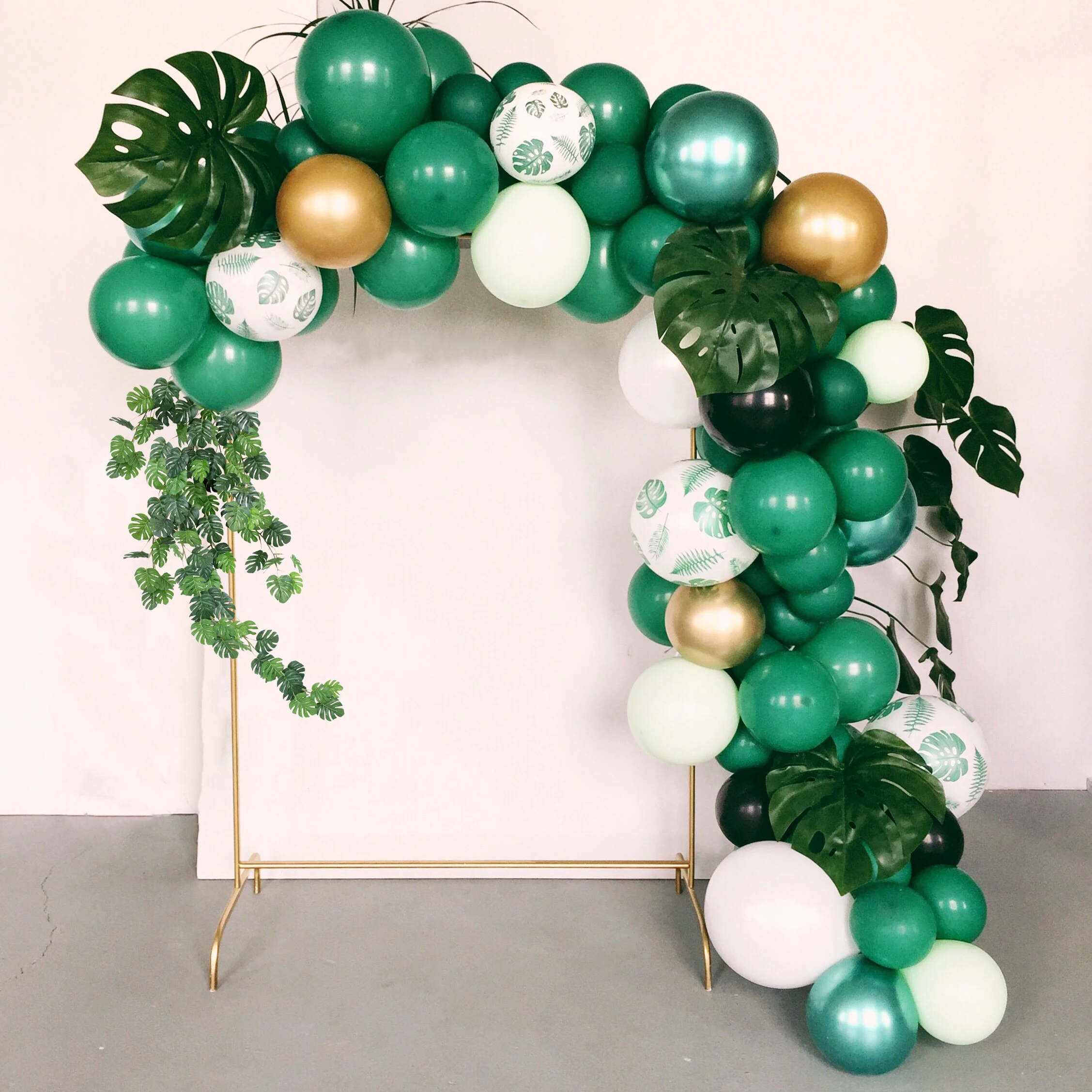 PATIMATE Dark Green Balloons Tropical Forest Birthday Party Decoration Palm Leaf Balloon For Children Jungle Safari Party Decor