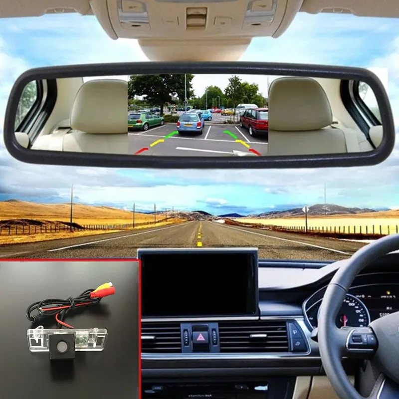 

5inch TFT LCD Rearview Car Mirror Monitor Reverse Parking Kit + Night Vision Car Camera For Citroen Berlingo / Doninvest Orion M