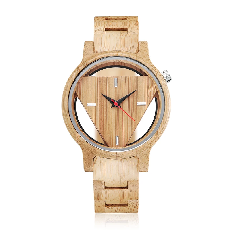 Fashion Creative Luxury Hollow Triangle Dial Wooden Men