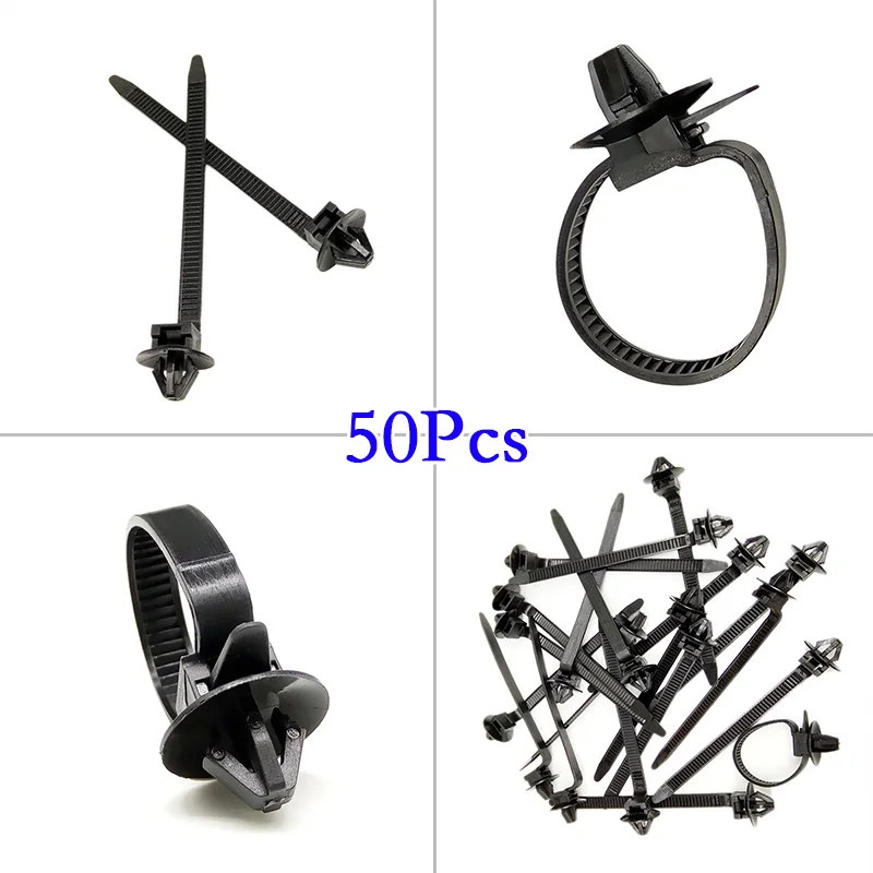 

50pcs Hook Loop Fixed Tidy Self locking Wire Cord Wraps Universal Cable ties Fastener Clip Fastening Organizer