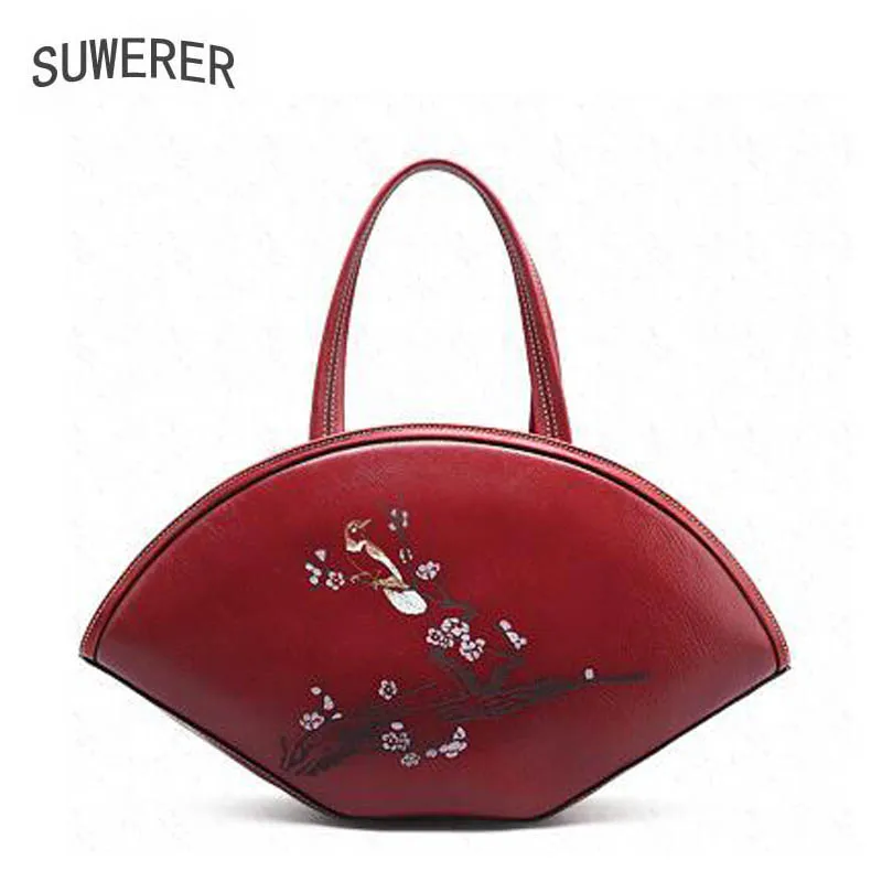 

SUWERER new Genuine Leather women bags for women luxury handbags women bags designer tote handbags women famous brands