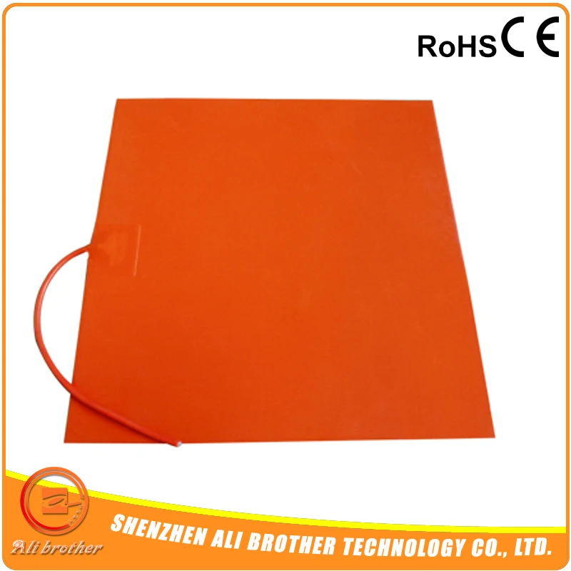 

240V 600W 500x500MM Silicone heated bed with 100 K Thermistor, adhesive