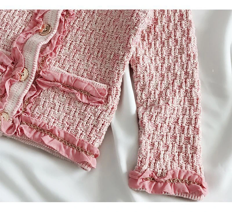 Весенне-зимний комплект из 2 предметов для девочек, Детский кардиган+ вязаная юбка Детский комплект Брендовая детская одежда розовая вязаная одежда для детей возрастом от 2 до 7 лет