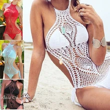 Высококачественный вязаный купальник, Одноцветный, черно-белый, вязанный крючком бикини, сексуальный, вязанный крючком купальник