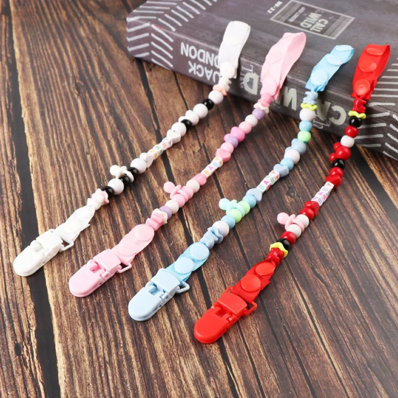

Baby pacifier chain clip teeth rubber shatter-resistant chain nipple clip beaded baby pacifier toy anti-chain