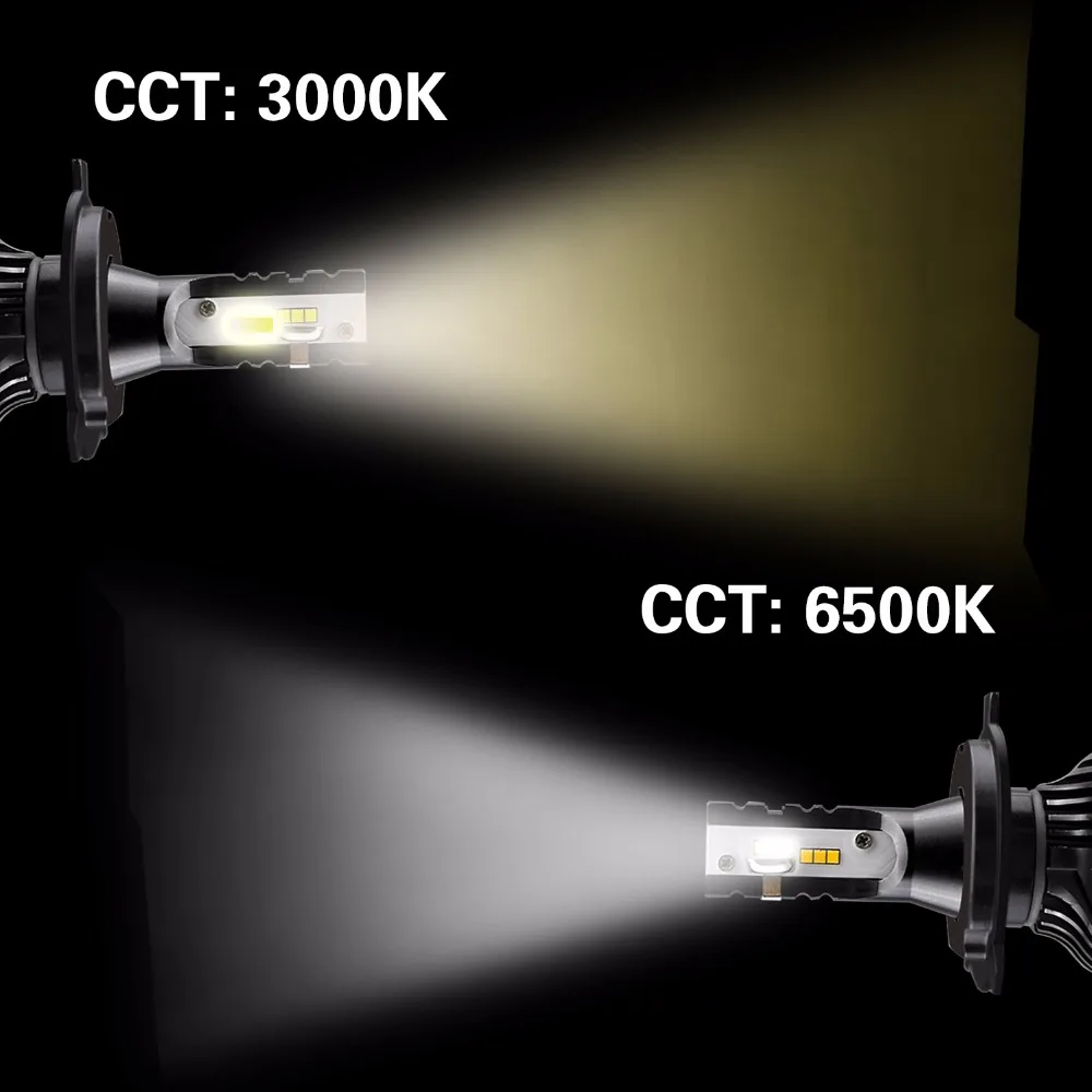 GEETANS 2 шт. H7 H4 светодиодный двойной Цвет фар автомобиля H8 H9 H11 9005 9006 3000K 6500K авто лампы фары универсальный, для всех автомобилей BB