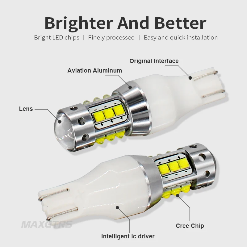2x T15 W16W 921 912 70 Вт экстремально яркий светодиодный светильник CREE с чипом DRL, Автомобильный задний светильник, парковочный фонарь, резервный Обратный Стоп-светильник