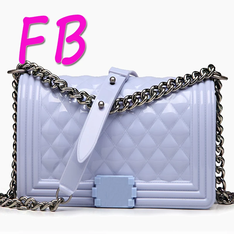 

Chain Bag 2019 Quilted Famous Brands Square Jelly Spoof Shoulder Portable Diagonal Handbags Packet Beach Handbag Women Messenger