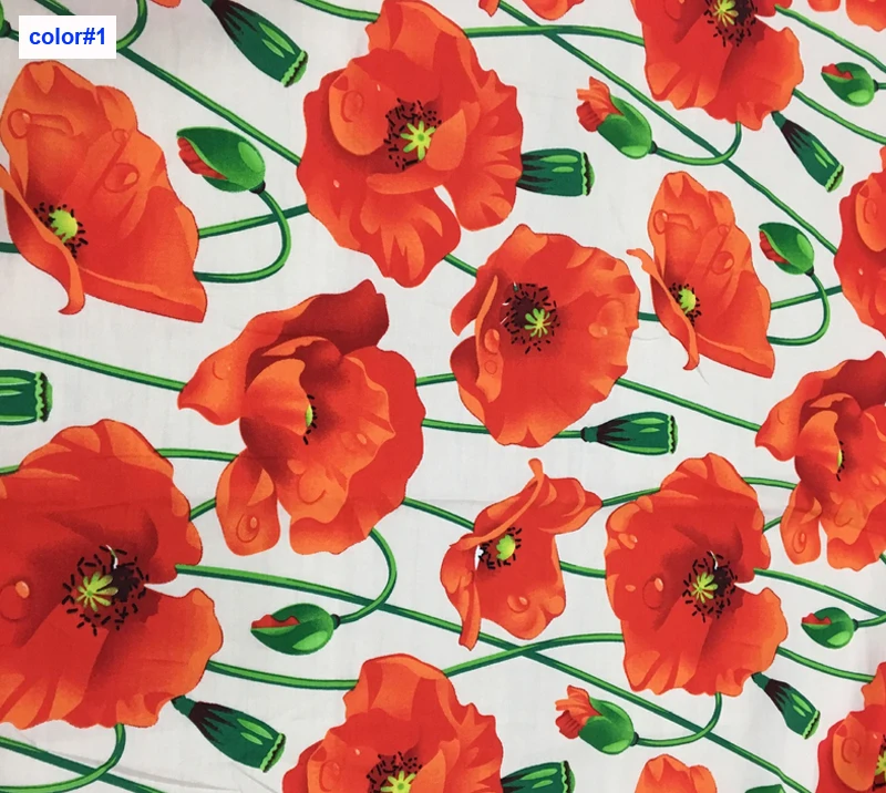 100 см * 147 Блестящий цветочный принт хлопок поплин ткани|cotton poplin fabric|poplin fabriccotton |