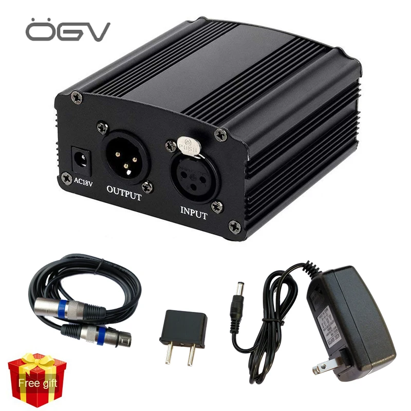 

The New 48v Phantom Power Supply With Adapter Eu 3m Audio Xlr Cable For Condenser Microphone Music Voice Recording Equipment